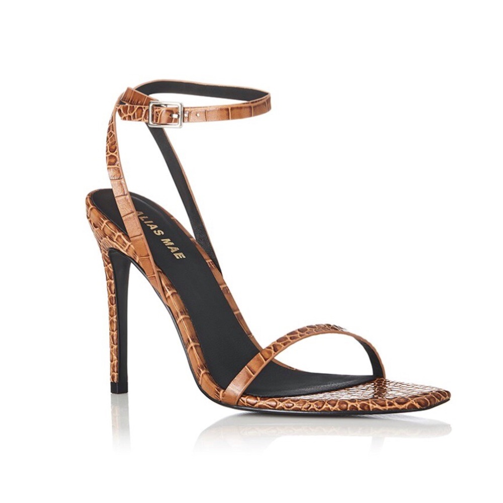 Alias Mae Isaac Croc Leather Heeled Sandals 37